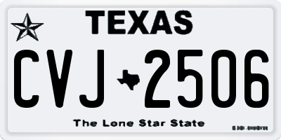 TX license plate CVJ2506