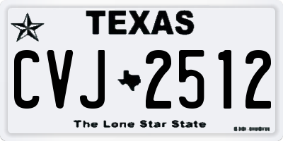 TX license plate CVJ2512