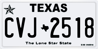 TX license plate CVJ2518