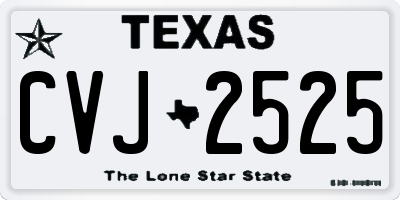 TX license plate CVJ2525