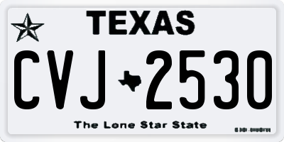 TX license plate CVJ2530