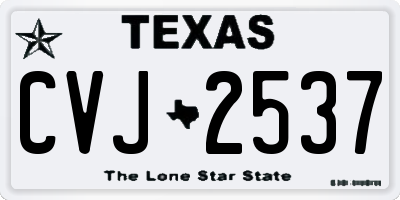 TX license plate CVJ2537