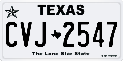 TX license plate CVJ2547