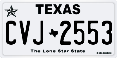 TX license plate CVJ2553