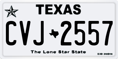 TX license plate CVJ2557