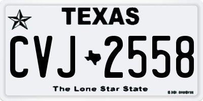 TX license plate CVJ2558