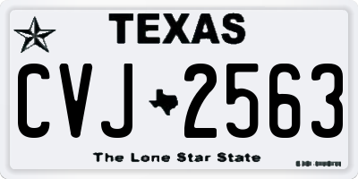 TX license plate CVJ2563