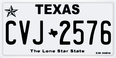 TX license plate CVJ2576