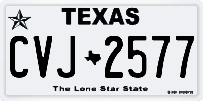 TX license plate CVJ2577