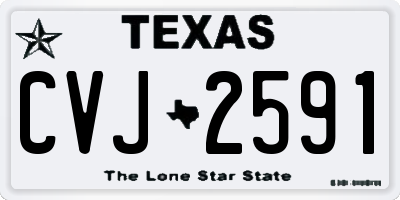 TX license plate CVJ2591