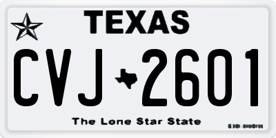 TX license plate CVJ2601