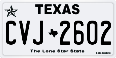 TX license plate CVJ2602