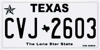 TX license plate CVJ2603