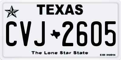 TX license plate CVJ2605