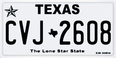 TX license plate CVJ2608