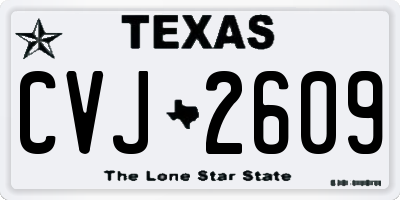 TX license plate CVJ2609
