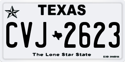 TX license plate CVJ2623