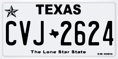 TX license plate CVJ2624