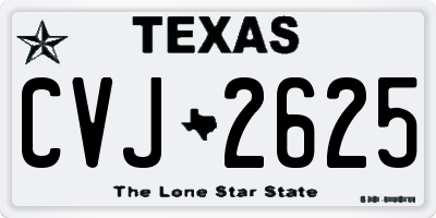TX license plate CVJ2625
