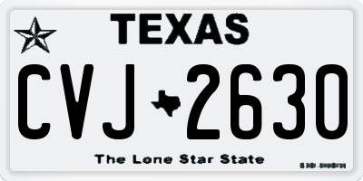TX license plate CVJ2630