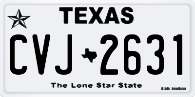 TX license plate CVJ2631