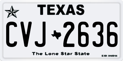 TX license plate CVJ2636