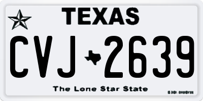 TX license plate CVJ2639