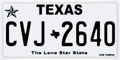 TX license plate CVJ2640