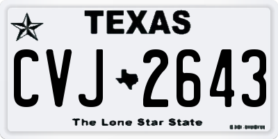 TX license plate CVJ2643
