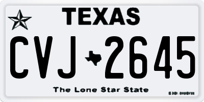 TX license plate CVJ2645
