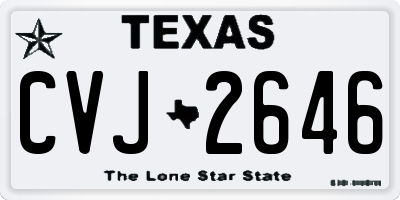 TX license plate CVJ2646
