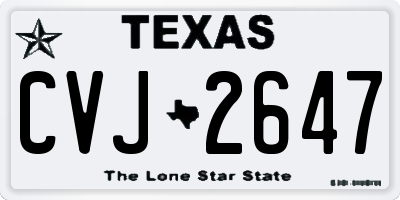 TX license plate CVJ2647