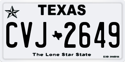 TX license plate CVJ2649