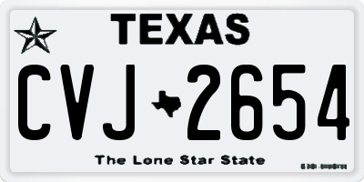 TX license plate CVJ2654