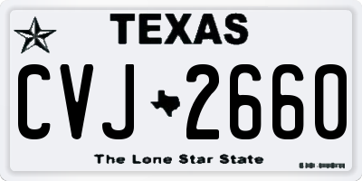 TX license plate CVJ2660