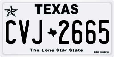 TX license plate CVJ2665