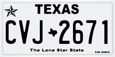 TX license plate CVJ2671