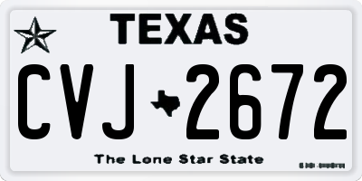 TX license plate CVJ2672