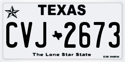 TX license plate CVJ2673