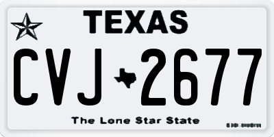 TX license plate CVJ2677