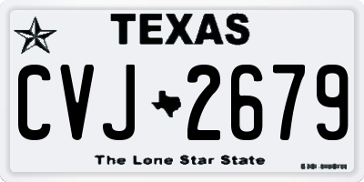 TX license plate CVJ2679