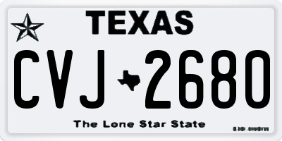 TX license plate CVJ2680