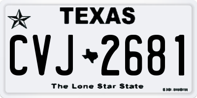 TX license plate CVJ2681