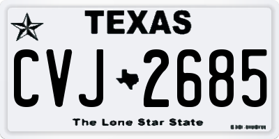 TX license plate CVJ2685