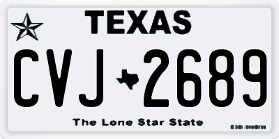 TX license plate CVJ2689
