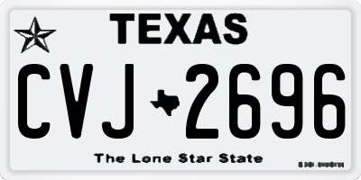 TX license plate CVJ2696