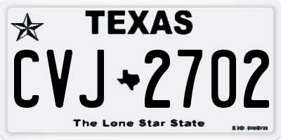 TX license plate CVJ2702
