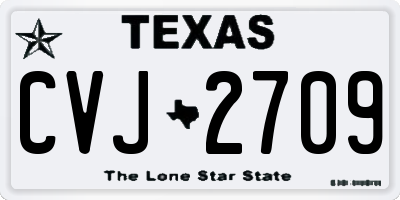 TX license plate CVJ2709