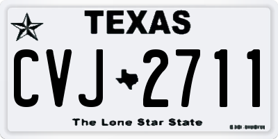 TX license plate CVJ2711