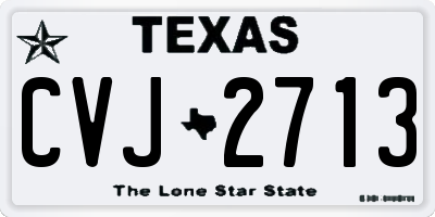 TX license plate CVJ2713